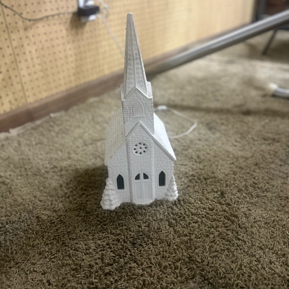 90s Vintage light up ceramic church